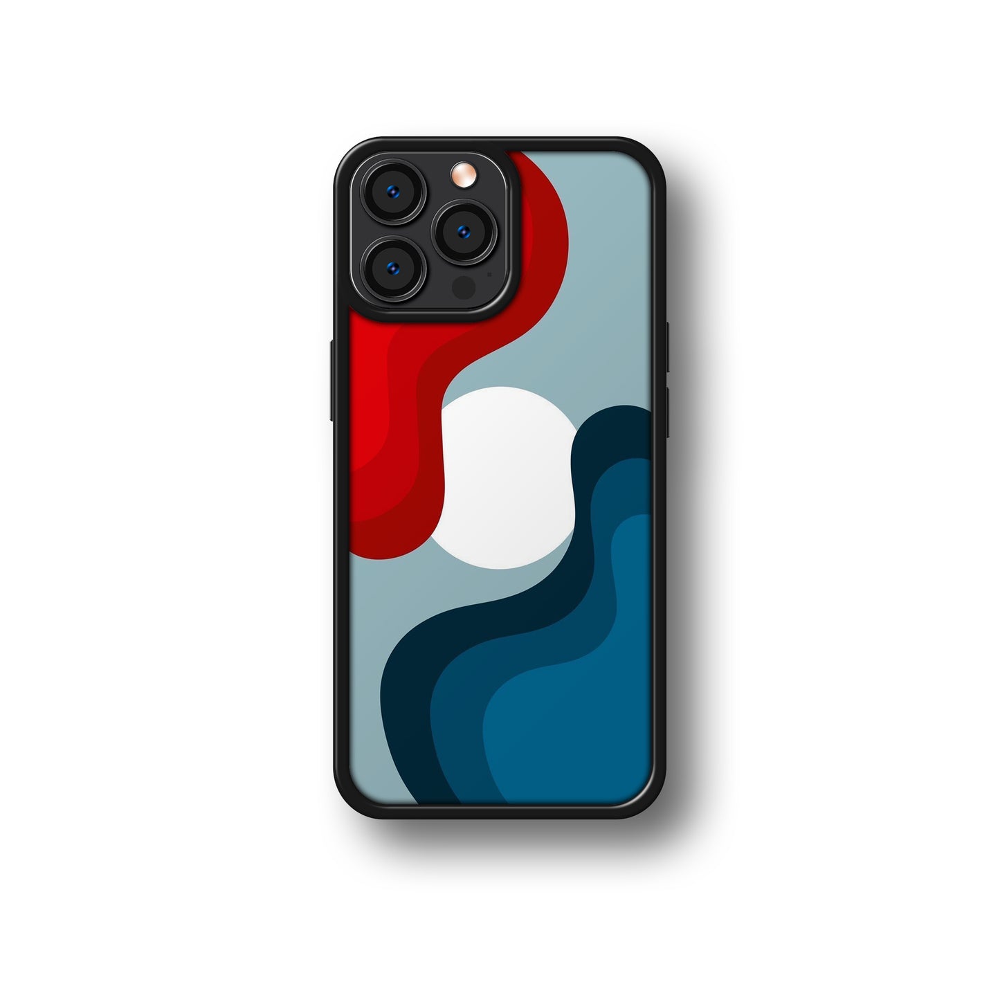 Blue Red Waves | Glass Case